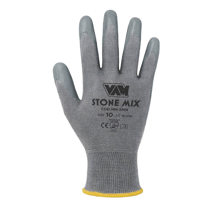 GUANTO SPALMATO NITRILE GRIGIO  CERT. EN388 4121
